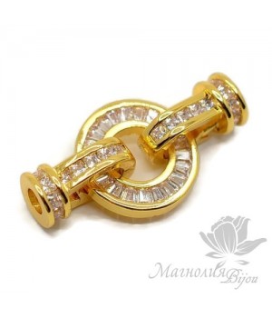 ЗАМОЧЕК "Кольцо" с крупными фианитами, позолота 18 карат