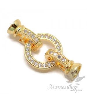 ЗАМОЧЕК "Кольцо" инкрустация фианитами, позолота 18 карат