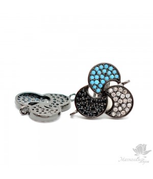 КОННЕКТОР "Винт" с фианитами, чернение