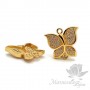 КОННЕКТОР "Бабочка" с фианитами 17мм, цвет золото