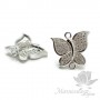 КОННЕКТОР "Бабочка" с фианитами 17мм, цвет платина