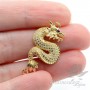 КОННЕКТОР "Дракон" с фианитами 33 : 16мм, цвет золото