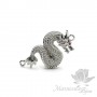 КОННЕКТОР "Дракон" с фианитами 33 : 16мм, цвет платина