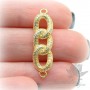 Conector "Cadena de ancla" con circonia cúbica, color dorado
