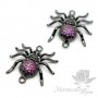 КОННЕКТОР "Паучок" с цветными фианитами, чернение