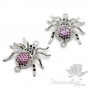 КОННЕКТОР "Паучок" с цветными фианитами, цвет платина