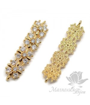 КОННЕКТОР "Дорожка 4 цветочка", позолота