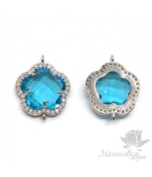 КОННЕКТОР "Flower, agua", родиевое покрытие КОННЕКТОР "Flower, agua", родиевое покрытие