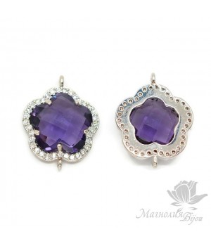 КОННЕКТОР "Flower, night orchid", родиевое покрытие КОННЕКТОР "Flower, night orchid", родиевое покрытие