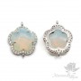 КОННЕКТОР "Flower, white opal", родиевое покрытие