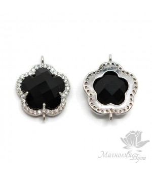 КОННЕКТОР "Flower, black", родиевое покрытие КОННЕКТОР "Flower, black", родиевое покрытие