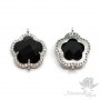 КОННЕКТОР "Flower, black", родиевое покрытие