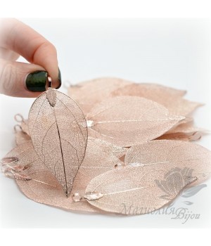 ПОДВЕСКА "Лист скелетированный", цвет розовое золото