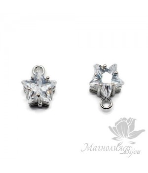 Подвеска "Звездочка", цвет платина