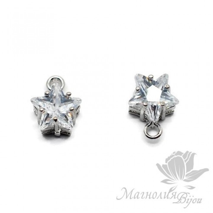 Подвеска "Звездочка", цвет платина