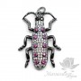 ПОДВЕСКА "Cucaracha" жук с цветными фианитами, чернение 