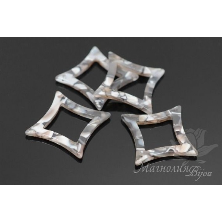 ПОДВЕСКА "Ромб 31мм", ацетат целлюлозы(пластик)