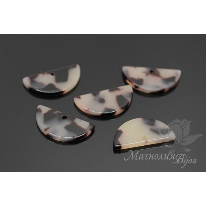 ПОДВЕСКА "Полукруг 23:12мм", ацетат целлюлозы(пластик)