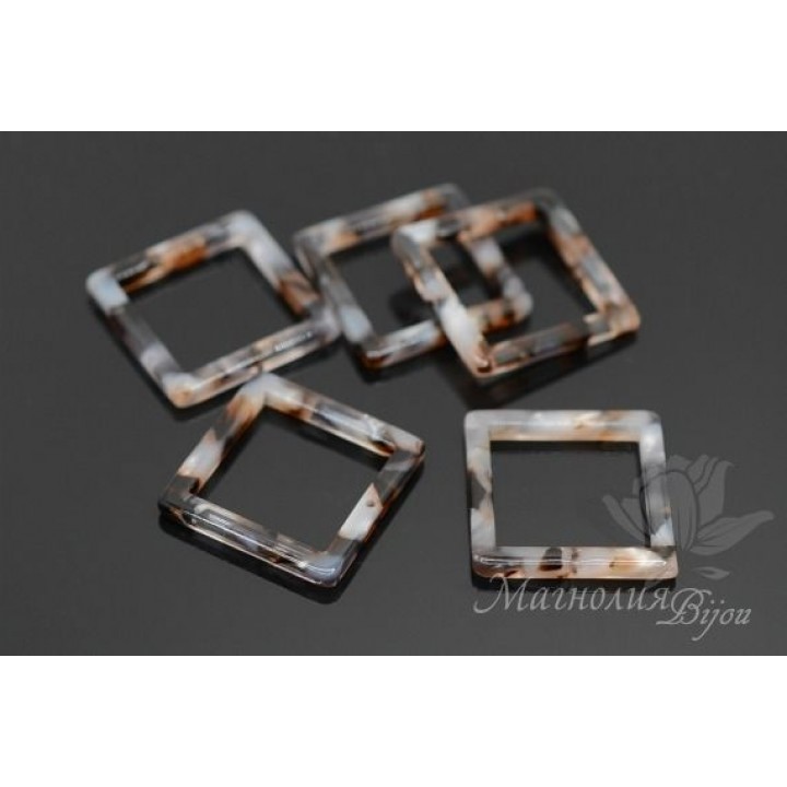 ПОДВЕСКА "Квадрат 20мм", ацетат целлюлозы(пластик)