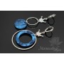 Комплект подвесок "Кольцо и диск, синие", ацетат целлюлозы(пластик)
