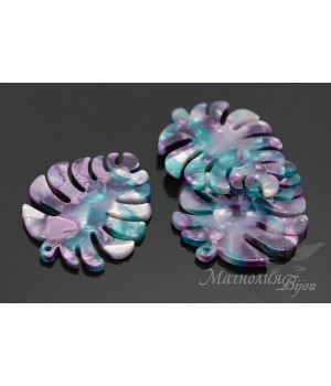 Подвеска "Лист монстеры", ацетат целлюлозы(пластик)