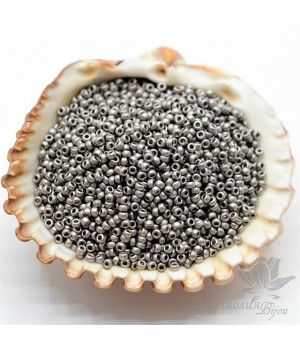 Бисер Miyuki 190F круглый 15/0, никель матовый, 5 грамм