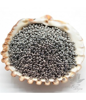 Бисер Miyuki 190 круглый 15/0, никель, 5 грамм