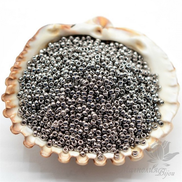 Бисер Miyuki 190 круглый 15/0, никель, 5 грамм