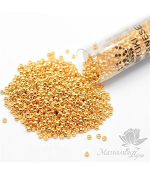 Бисер Miyuki 191-TB круглый 15/0, туба 8.2 грамма(золото 24К)