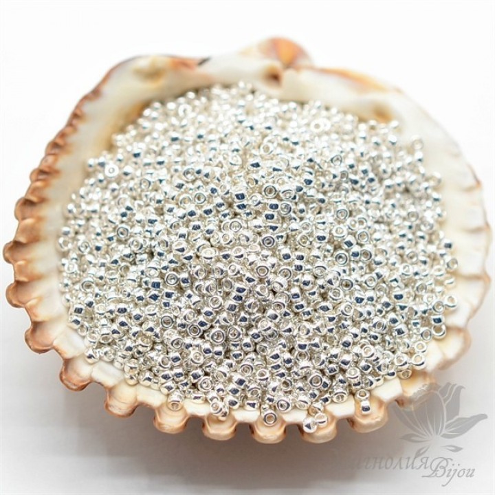Бисер Miyuki 961 круглый 15/0, 5 грамм(серебро 925 пробы)