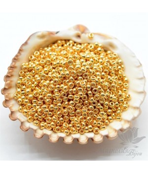 Бисер Miyuki 191 круглый 11/0, 5 грамм(золото 24К)
