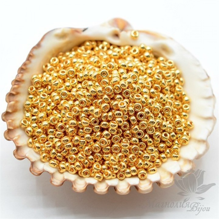 Бисер Miyuki 191 круглый 11/0, 5 грамм(золото 24К)
