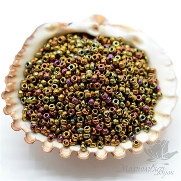 Бисер круглый 462 11/0 Metal Gold Iris, 5 грамм