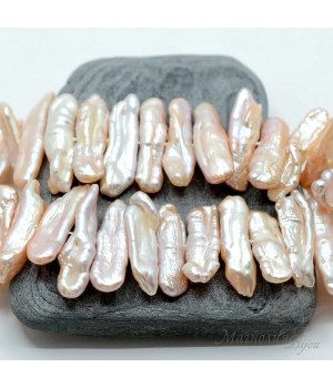 ЖЕМЧУГ Бива розовый 20~25мм, 1/2 нити