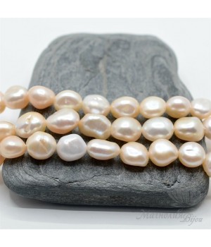 ЖЕМЧУГ барочный фриформ, 8:10мм, персиковый, 1/2 нити