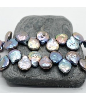 ЖЕМЧУГ барочный капля, 10-15мм, павлин, 1/2 нити