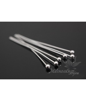 Пины с шариком 30:0,5мм родиевое покрытие, 10 штук