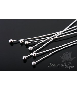 Пины с шариком 50:0,5мм родиевое покрытие, 10 штук