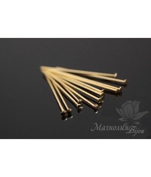 Пины со шляпкой 20 мм позолота 16 карат, 2 грамма