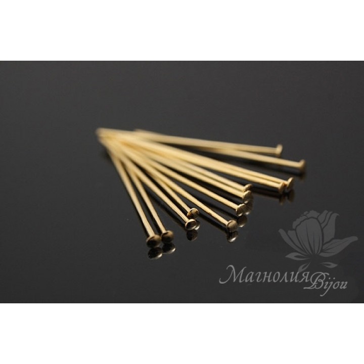 Пины со шляпкой 20 мм позолота 16 карат, 2 грамма