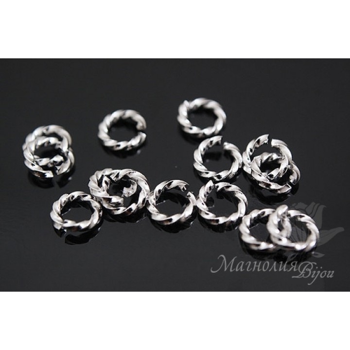 Колечки "Декор" родиевое покрытие, 1 грамм