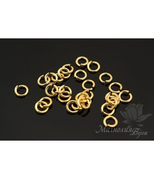 Колечки соединительные 3мм, позолота 16 карат, 2 грамма