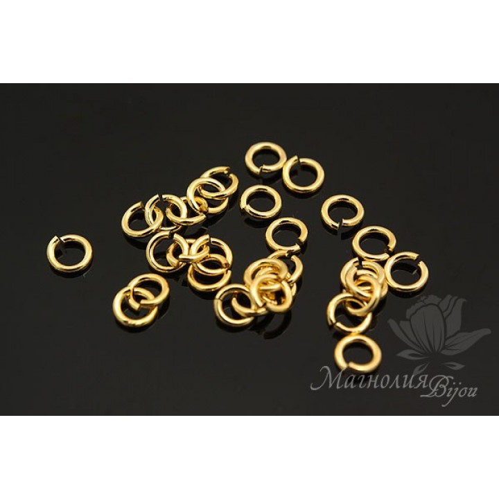 Колечки соединительные 3мм, позолота 16 карат, 2 грамма
