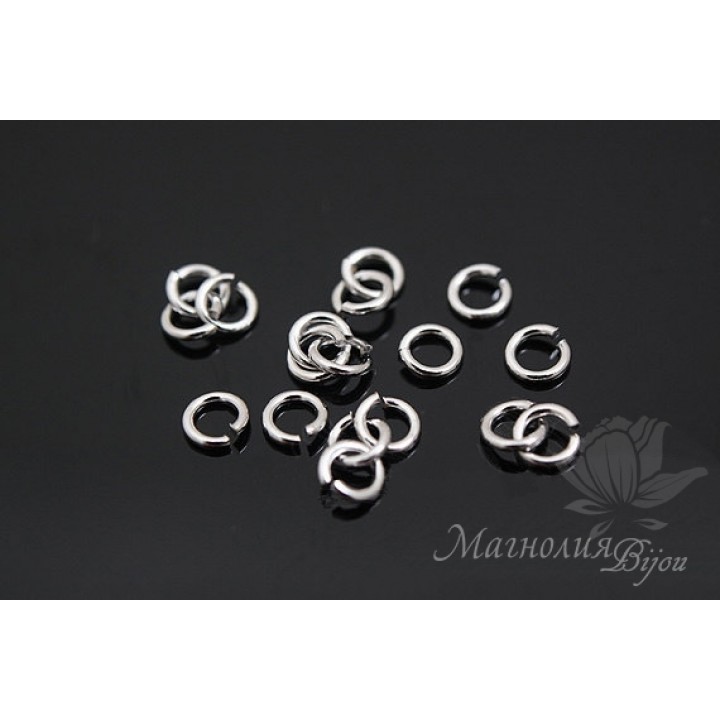 Колечки соединительные 3мм, родиевое покрытие, 2 грамма