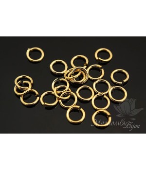 Колечки соединительные 4мм, позолота 16 карат, 2 грамма