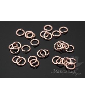 Колечки соединительные 4мм, розовое золото, 1 грамм