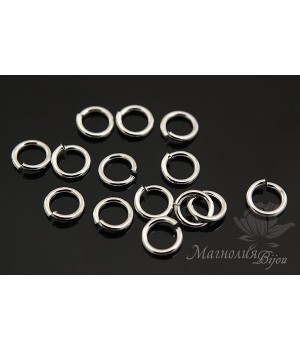 Колечки соединительные 4мм, родиевое покрытие, 2 грамма