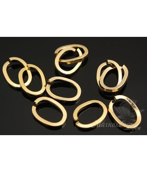 Колечки овальные 1 штука, позолота 16 карат