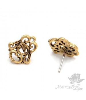 ПУССЕТЫ "Верона", античное золото ПУССЕТЫ "Верона", античное золото