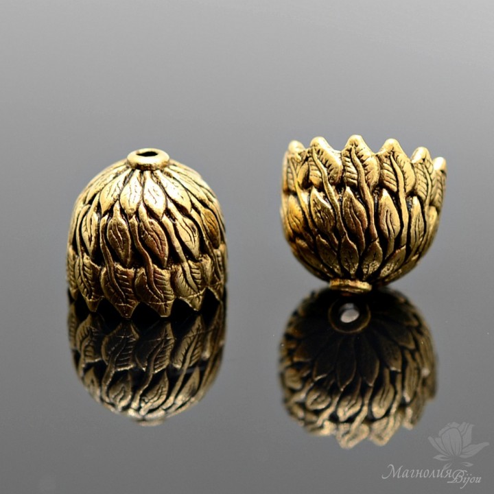 КОЛПАЧОК(шапочка) "Шелест листвы", античное золото